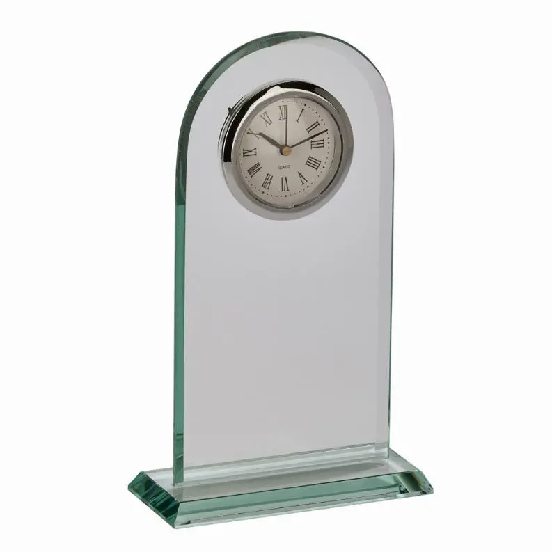 Glass Arched Clock 8"