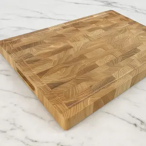 Teak End Grain Cutting Board with Handles and Leg Stabilizers