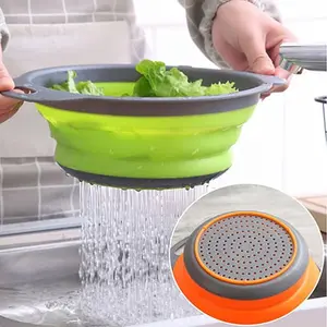 Collapsible Silicone Colander - Space-Saving & Versatile for Fruits Veggies Pasta - BPA-Free Heat-Resistant Dishwasher Safe