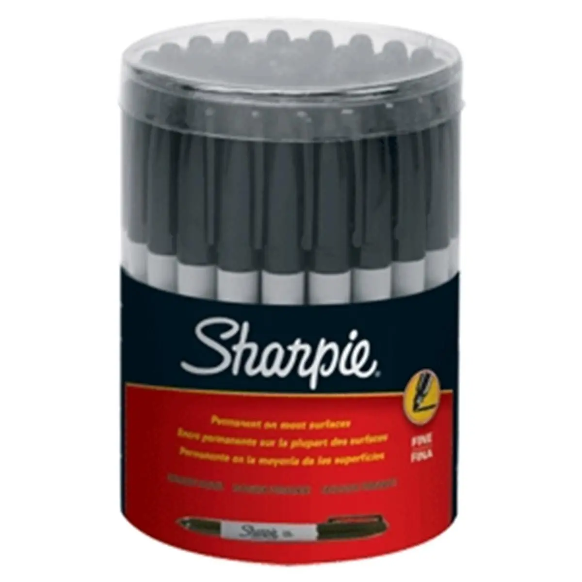 Sharpie Black Fine Point Permanent Markers, 36-Ct Canister Pack, Pen-Style, AP Nontoxic, Fade-Proof, Quick-Drying Alcohol Ink, Water-Resistant, for Most Surfaces, DIY Projects, Scrapbooking