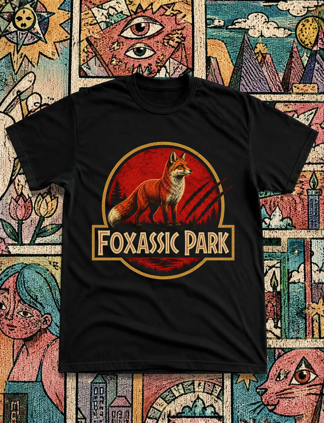 Vintage Fox Graphic T-Shirt, Retro Wildlife Tee, Foxassic Park Shirt, Nature Lover Gift, Forest Animal Graphic Tee, Cute Fox Unisex Shirt, Outdoor Adventure Tee