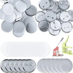 150 Pcs 58Mm/2.28Inch Blank Buttons Making Supplies Badge Parts, round Button Pin Badge Blanks Set for Button Maker Machine, Includes Metal Buttons Pin Back Cover, Metal Cover & Clear Film(50 Set) ArtCute