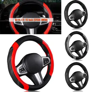 Durable Microfiber Leather Steering Wheel Cover, 15inch Universal Fit for Car, Truck, SUV, Van – Anti-Slip & Comfortable Grip