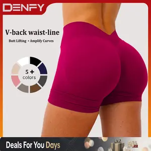 DENFY LJ V-BACK SCRUNCH SHORTS Fitness Gymwear Yoga Pants Gym Workout Sportswear Drying Exercise Yoga High Cycling Quick Drying Gymclothes