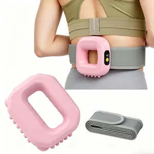 Cordless Battery Powered Magic Ring Fascia Roller - 6 Speed Deep Tissue Muscle Massagers, Portable Neck Relaxer for Shoulder Relief, Pink & Gray Sports & Outdoor Fitness Equipment