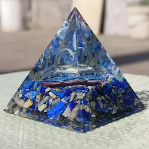 Tree of Life Crystal Ball Pyramid – Resin Orgone Healing Decor, Meaningful Gift for Loved Ones Family Friends, Spiritual Home Office Ornament