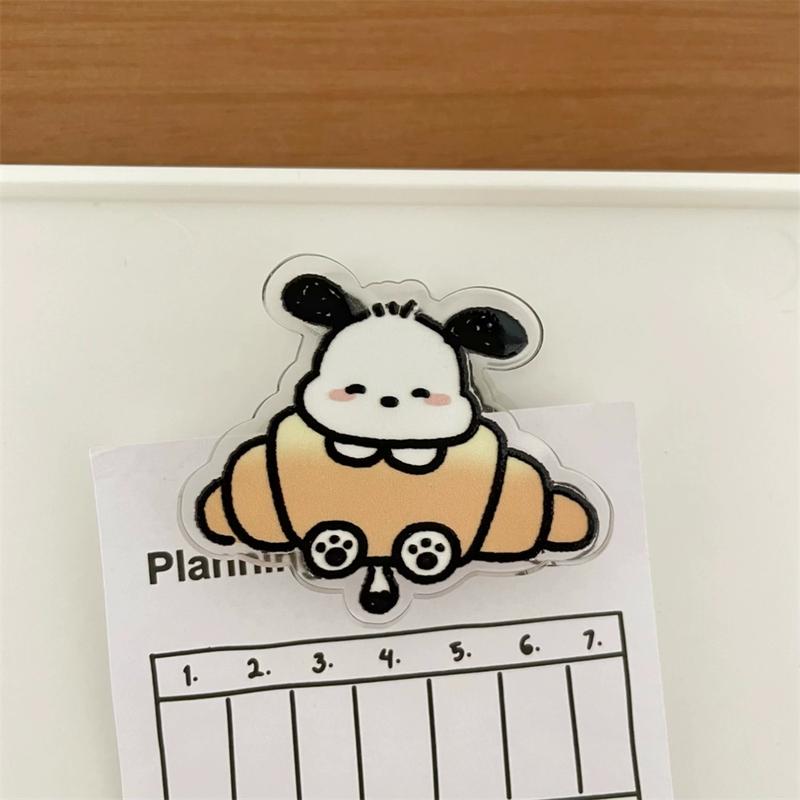 Sanrio Random 1/2/piece Pacha Dog Sealing Clip, High-Value PP Clip, Multifunctional Folder for Girls & Students, Travel Accessories