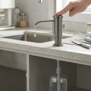 Sink Soap Dispenser Pump With Extension Tube Stainless Steel Kitchen Dish Soap Dispenser For Countertop