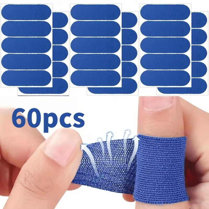 60pcs Sports Elastic Finger Pads, Bowling Thumb Support Bandage, Anti-Friction Athletic Finger Tape, Comfortable & Durable Design