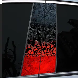 2-Piece, Creative Red Picture Decal - High Gloss - Waterproof and Scratch Resistant - PVC-Sticker - Self-Adhesive Suitable for -b-Rods - Doorposts, etc. - Ideal for Vehicles - Wall and Window Glass Decorations - Sticker for Cars
