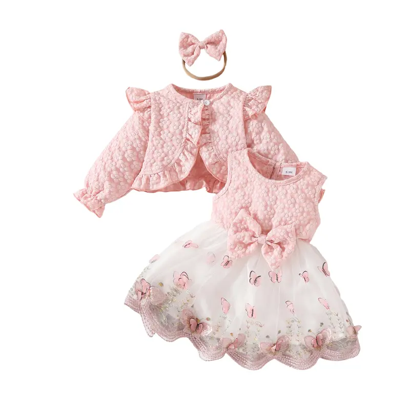 fall toddler girl dress Baby Girls Tulle Dress Sleeveless White Flowers Tutu Dress Toddler Girls  Birthday Party Sage Flower Girl Dress – Carlyna main image 1