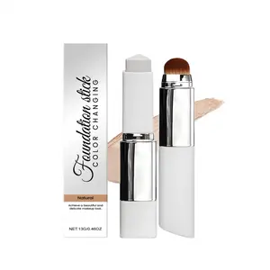 AMZ Natural Color Two-in-One Color-Changing Foundation Stick Lightweight and Comfortable Clear Base Makeup Hydrating Concealer Long-Lasting Foundation Makeup