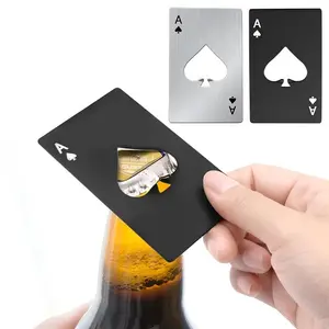 Unique Ace of Spades Stainless Steel Beer Bottle Opener, Home Bar Accessories, Creative Playing Card Design for Parties and Events, Ideal Gift for Drinkers