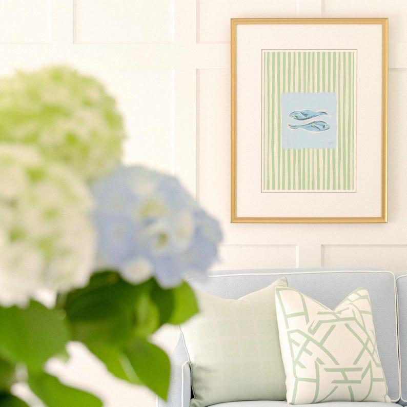 Sardine Fish Wall Art – Grandmillennial Modern Southern Decor, Cozy Coastal Kitchen Print