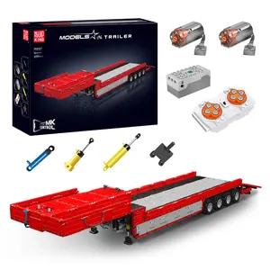 Mould King 19015T Trailer Truck Pneumatic Remote Control Building Block Toy Collection summerwins Mould King 19015T Trailer Truck Pneumatic Remote Control Building Block Toy Collection summerwins