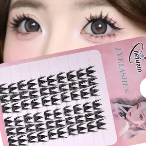 10Rows Fox False Eyelashes Single Cluster Eyelash Extension Segmented Lashes Fox Eye Effect Lashes Individual False Eyelashes DIY False Eyelashes DIY Eyelash Extensions