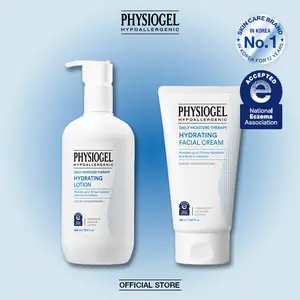 [PHYSIOGEL Official] DMT Head-to-Toe Hydration Bundle - 72Hr Facial Cream & Body Lotion Set, Hypoallergenic Moisturizer for Dry & Sensitive Skin, Korean Skincare, National Eczema Association