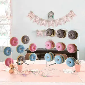 Acrylic Donut Wall Display Stand, Transparent Donut Holder Rack, Dessert Table Stands, Perfect for Parties, Christmas, Weddings, Birthdays, Home Decor