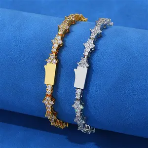 Iced Out Moissanite Tennis Bracelet Layering Bracelets Trendy Stuff for Men Women