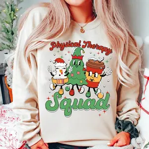 Therapy Team Christmas Sweathsirt, Merry Slp Ot Pt Santa Squad Therapist Xmas Shirt, Speech Occupational Physical Therapy Christmas Shirt BQ