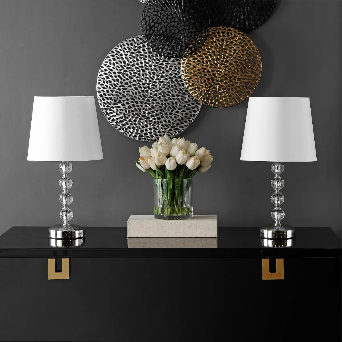 Nola Stacked Crystal Ball Lamp