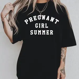 "Summer Statement Maternity Tee – Bold Pregnancy Announcement Shirt for Moms-to-Be, Cute Mom Graphic Tee, Pregnancy Reveal Top, Expecting Mom Gift, Casual Summer Cotton Shirt, Trendy Baby Announcement Outfit, Perfect for Mom-to-Be Style"