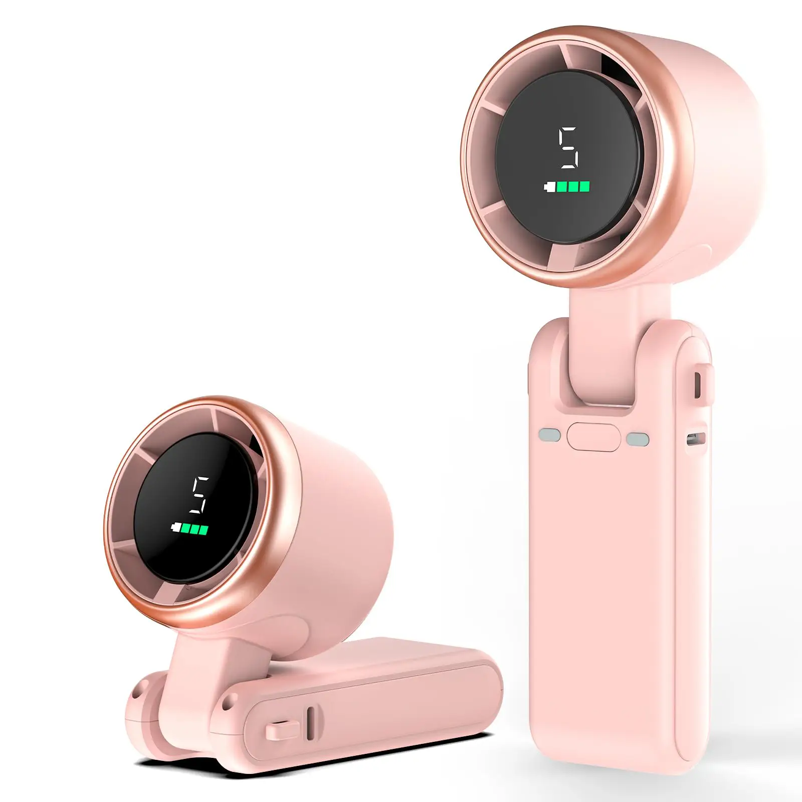 Portable Handheld Turbo Fan, 5 Gear Wind, 5000mAh Battery Operated, 3 IN 1 Hand Fan with Air Turbo Tech Cooling Fan for Outdoor Activities,Travel,Work