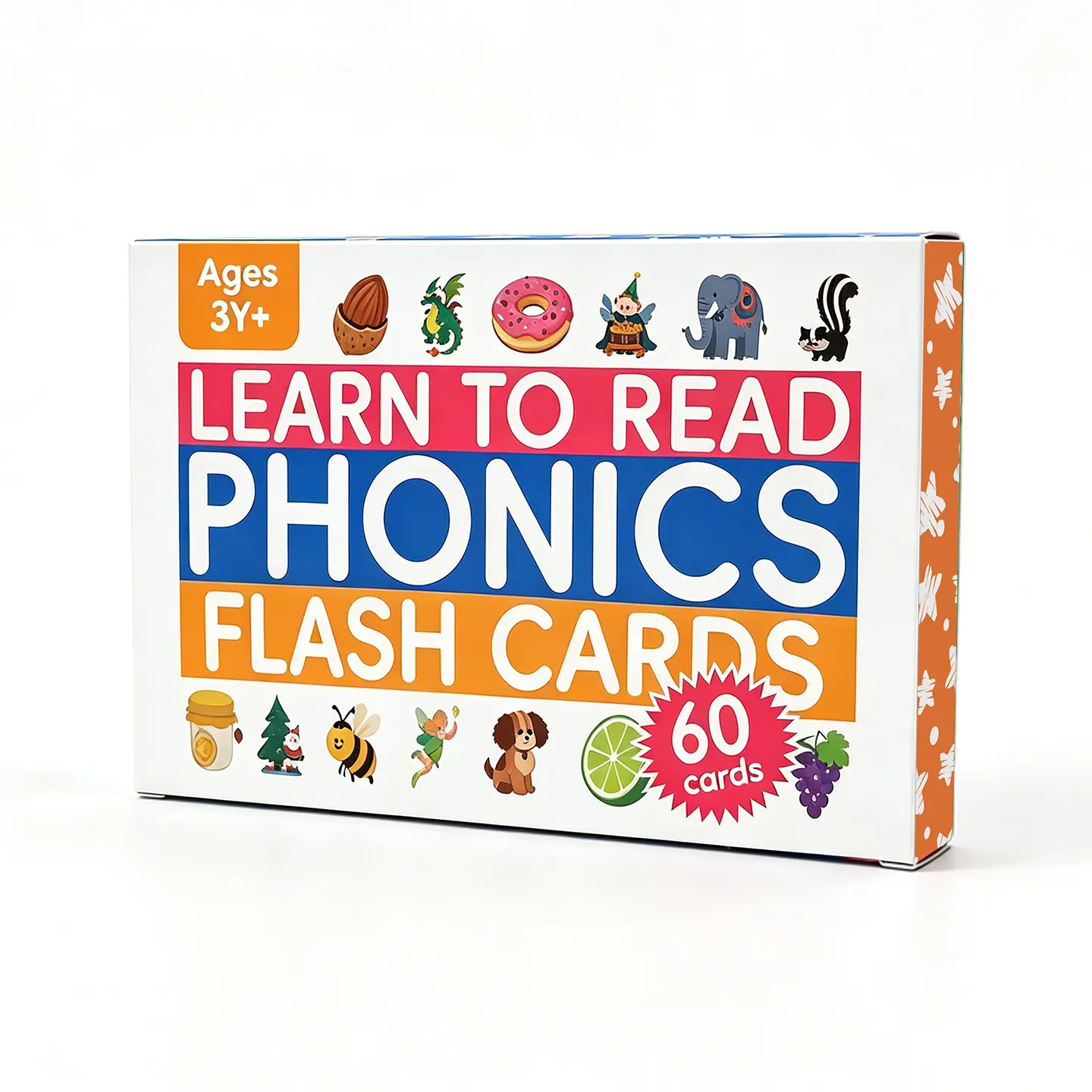 Phonics Flash Cards - Learn to Read in 20 Phonic Stages - Step by Step Learning for Reception Year 1 2 & 3 - Education for Kids Ages 4-8