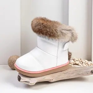 X-L   Kids Winter Snow Boots - Girl's Warm Insulated Waterproof PU Leather Non-slip Toddler Boots