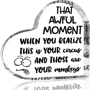 Funny Boss Gifts for Women Men, Gag Gifts Office Sign, Appreciation Gifts for Manager Coworker Employee Decor Boss Day Gifts - Acrylic heart Plaque