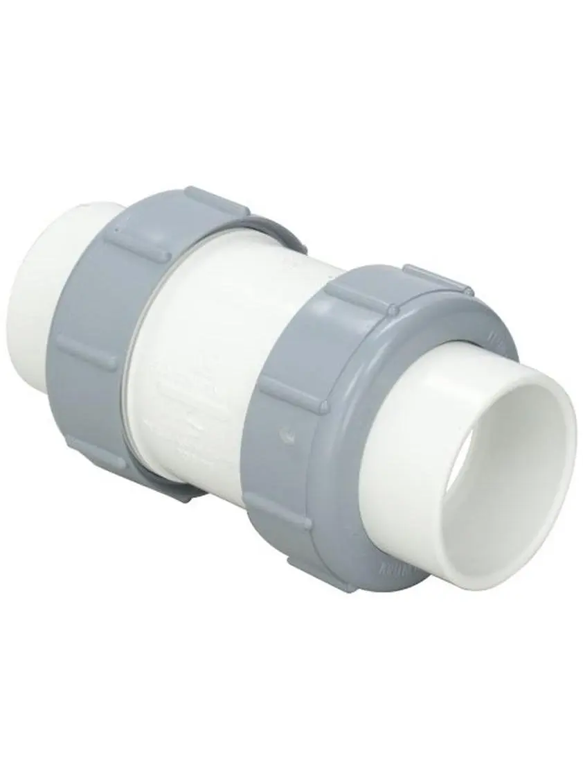 NDS Compact Valve with Union, 2 inches Size, CPVC Body, 302 Stainless Spring, NSF Approved for Pool Plumbing Applications