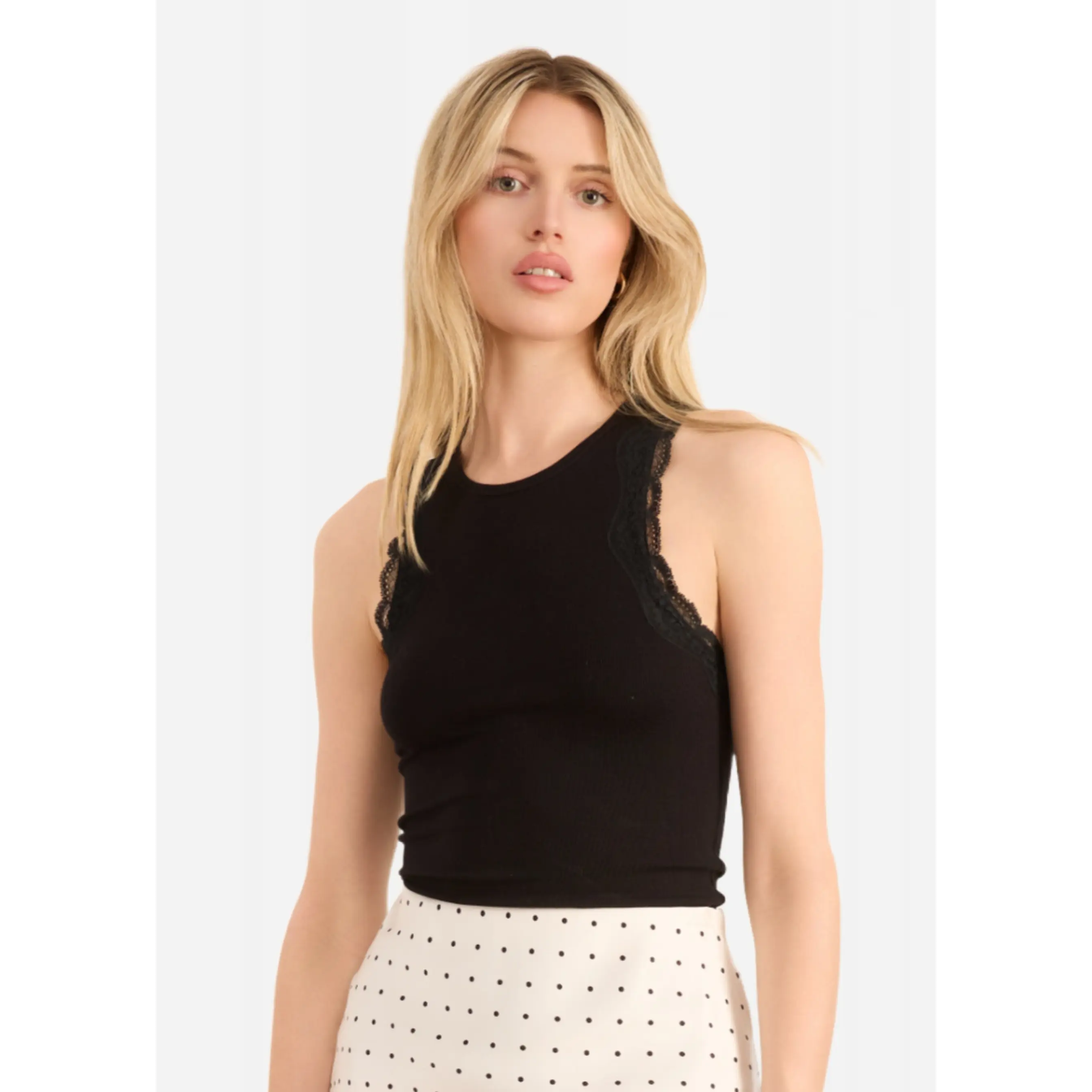 Rian Rib Knit Tank Black