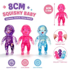 Shiny Tiny Baby Squeeze Doll 3.15 Inch Flexible Slow Rebound Hand Toy Emotional Calming Leisure Plaything Premium Holiday & Daily Surprise Gift for All People