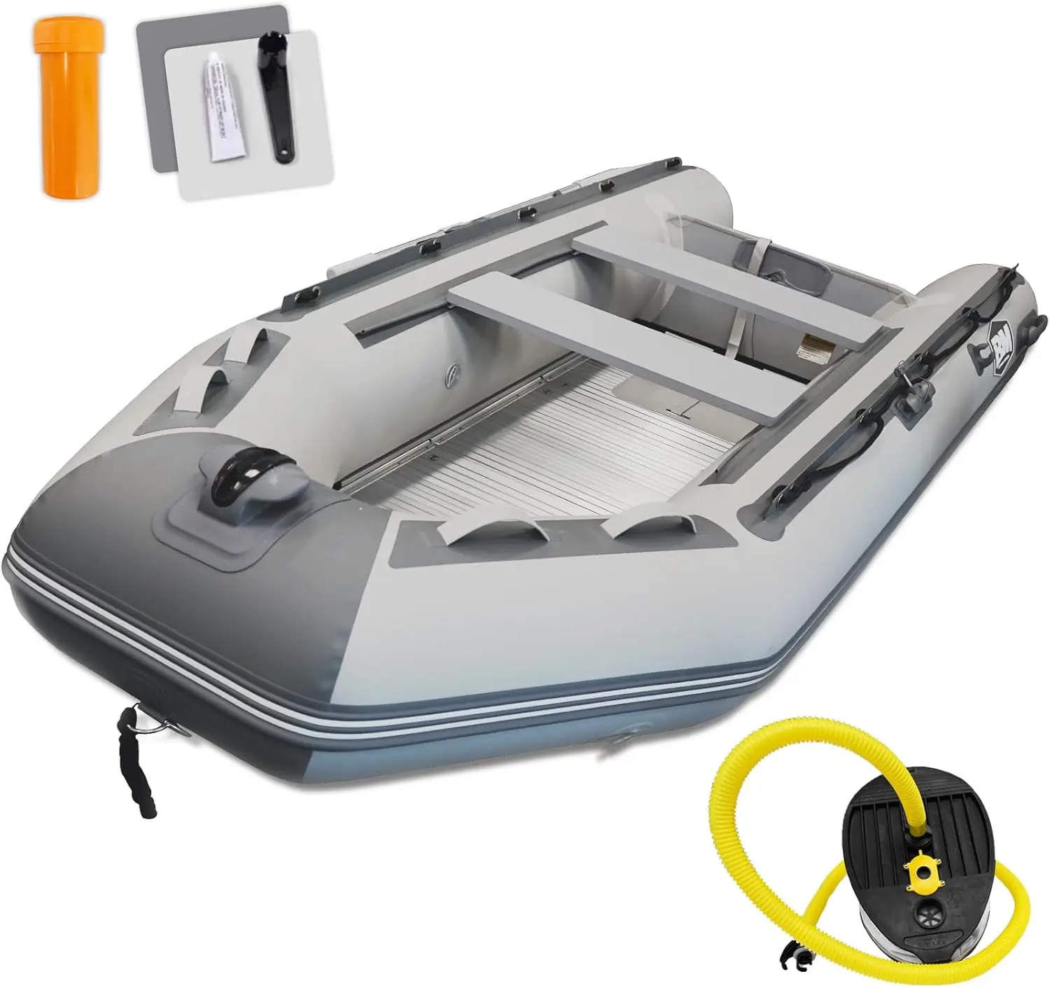ITCV MARINA Inflatable Dinghy Boat, 2-5 Person Inflatable Boat for Adults, Heavy-Duty Fishing Boat with Aluminum Oars, Includes HIN for Registration