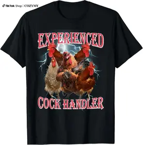 100% Cotton Funny Adult Humor Experienced Cock Handler Inappropriate T-Shirt