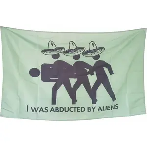 Funny "I Was Abducted By Aliens" Meme Tapestry - 60x40in Room Decor, Wall Decor for Guys' Man Cave, College Dorm Hanging Decoration with Unique Design, Outdoor Flag & Indoor Party Wall Art
