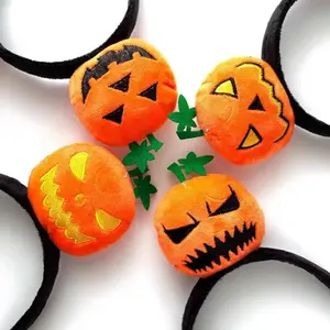 Halloween Pumpkin Headband - Halloween Hair Band Hair Hoop - Treat or Trick Decorations for Halloween Party Supplies Cosplay Lightweight Masks