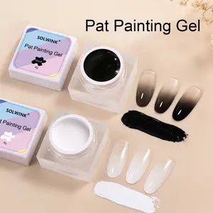 SOLWINK Pat Painting Gel Set - Black White Nail Polish Kit for Sponges random color select