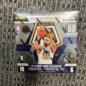 Panini 2024-25 NBA Mosaic Mega Box - 60 Cards Per Box with Reactive Blue & Fluorescent Mosaic Exclusives