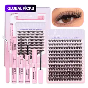 Mixed Length Individual False Eyelashes Kit, 1 Set Natural Look Eyelash Extensions, Self Grafting Curl Eyelashes, Eye Makeup Accessories for Women & Girls, DIY Lash Kit, Cosmetic #GLOBAL PICKS