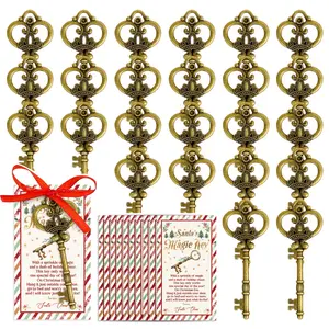 20 Sets Santa Magic Keys, Creative Christmas Gifts, Holiday Decoration, Santa Accessories, Perfect Holiday Gift, Unique Christmas Items