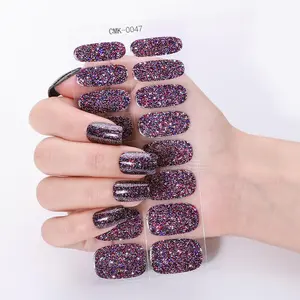 Glitter Gel Nail Wraps, Shimmering Self Adhesive Nail Art Stickers, DIY Nail Art Decoration for Women & Girls