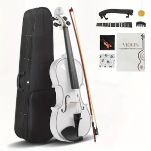 Complete Full Size 4/4 Violin Set for Adults Beginners Students - Hard Case, Bow, Shoulder Rest, Rosin, Extra Strings, Finger Guide - Ideal Kit for Learning and Playing violin