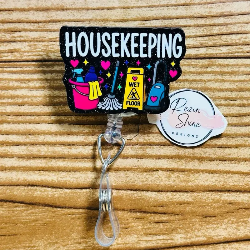 Housekeeping Colorful Black Badge Reel