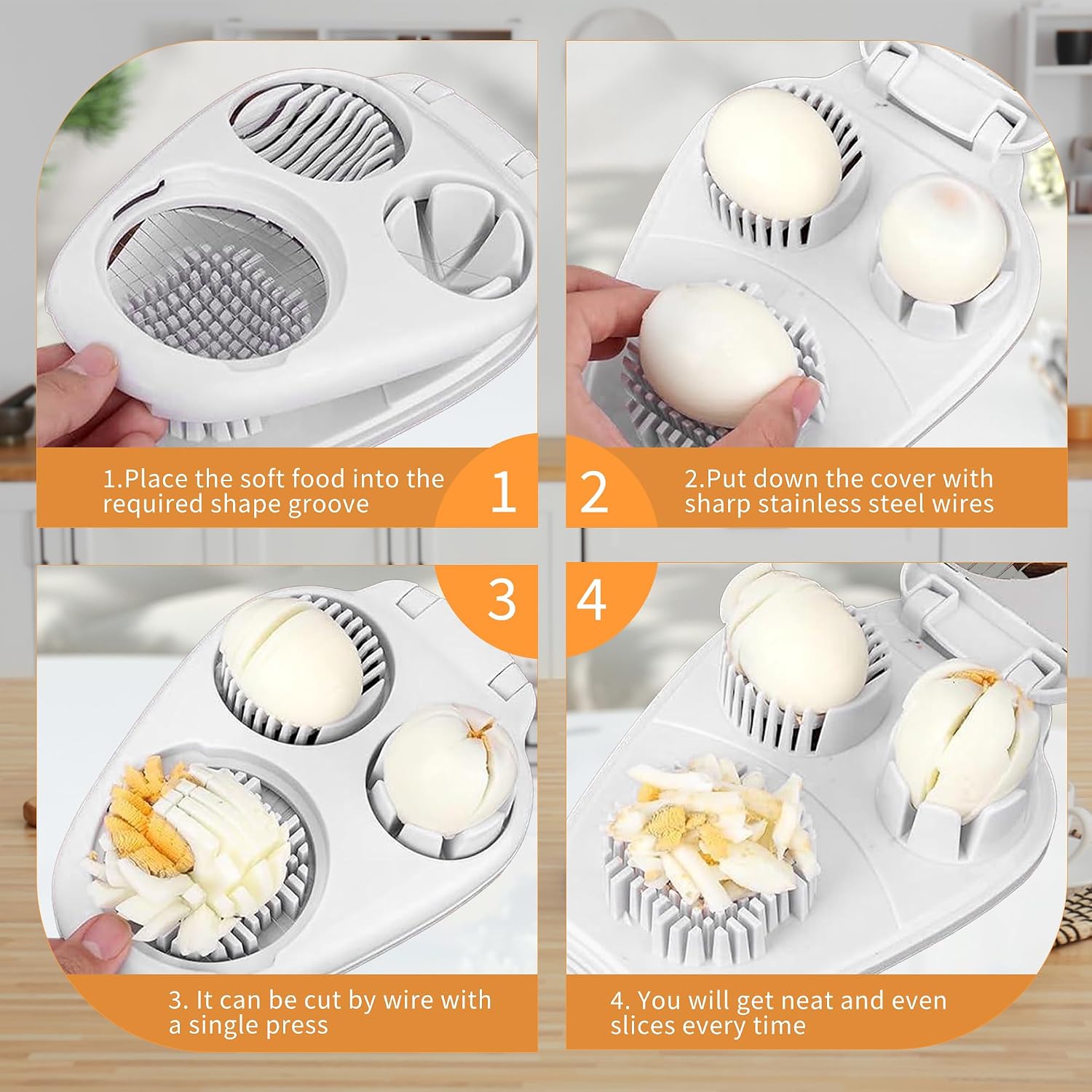 3-in-1 Stainless Steel Utensil - Heavy Duty Chopper with Multiple Slice Modes, Multipurpose Kitchen Gadget for Hard Boiled Eggs, Strawberry Prep, Utensils 3-in-1 Stainless Steel Utensil - Heavy Duty Chopper with Multiple Slice Modes, Multipurpose Kitchen Gadget for Hard Boiled Eggs, Strawberry Prep, Utensils