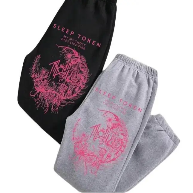 Sleep To.ken Those Eyes Like Fire Pink Sweatpants, Metal Music Jogger Pants For Fans, Sleep To.ken Tour Unisex Streetwear Joggers, Casual Pants, All Seasons