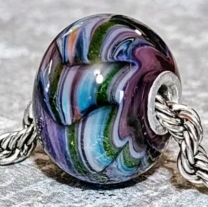 Glass lampwork bead - Chasm Frosted Violet