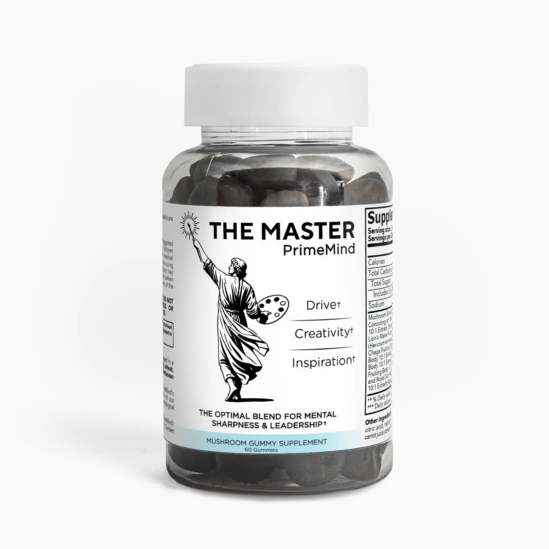 The Master by PrimeMind: Organic Mushroom Nootropic Raspberry Gummy Supplement, Natural, Lab Tested. Brain, Focus, and Performance. Healthcare Dietary
