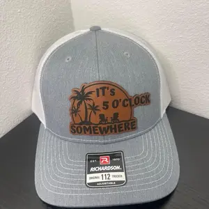 It’s 5 o’clock somewhere leather patch  Baseball Cap