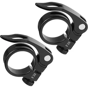 2PCS Bike Seatpost Clamp 31.8mm – Aluminum Alloy Saddle Clamp (Black)